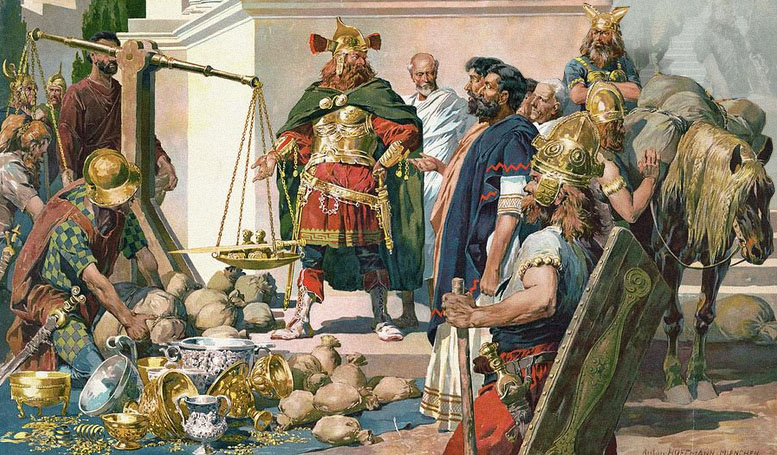 El galo Breno después del saqueo de Roma.