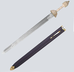 Reproducción histórica de una espada romana de periodo tardío