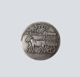 Réplica de moneda romana de Agripina