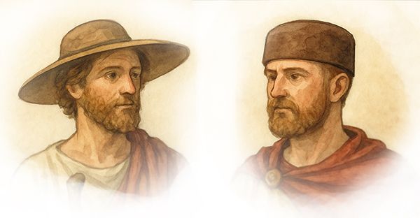 Ilustrac&iacute;on de p&eacute;taso griego y pileus pannonicus